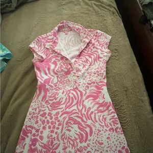 Lilly Pulitzer Pink and White Patterned Dress